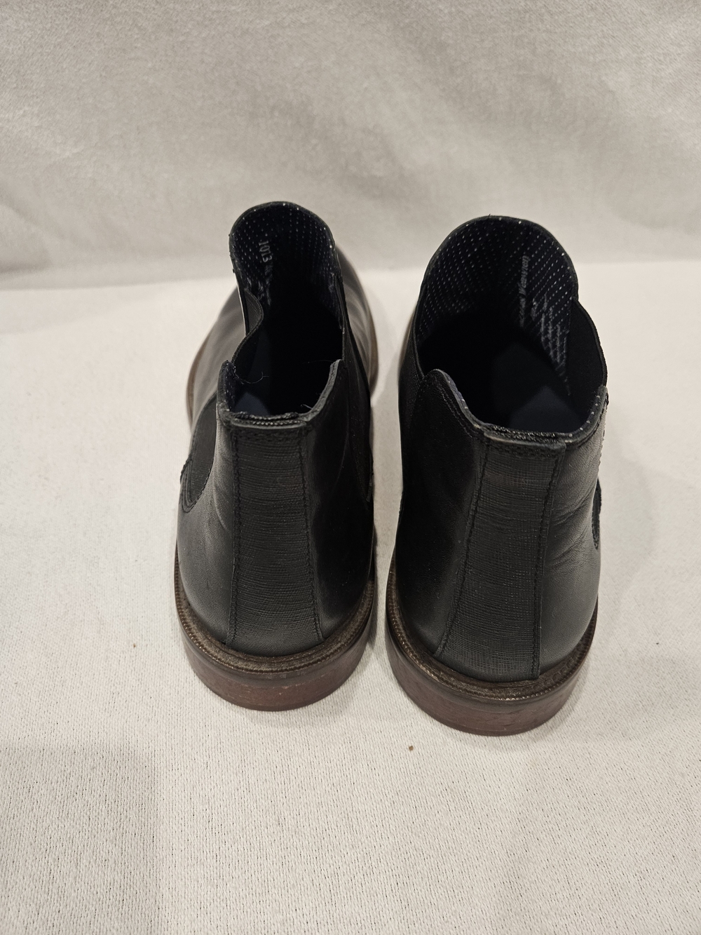 Aston Grey Men’s Black Leather Chelsea Boots 10.5 - Picture 4 of 9